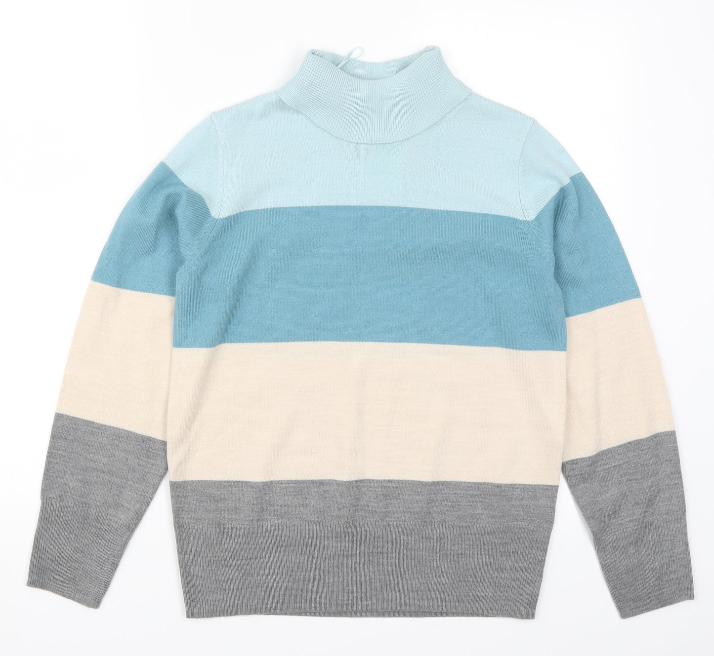 Marks and Spencer Womens Blue Striped Knit Pullover Jumper Size 10