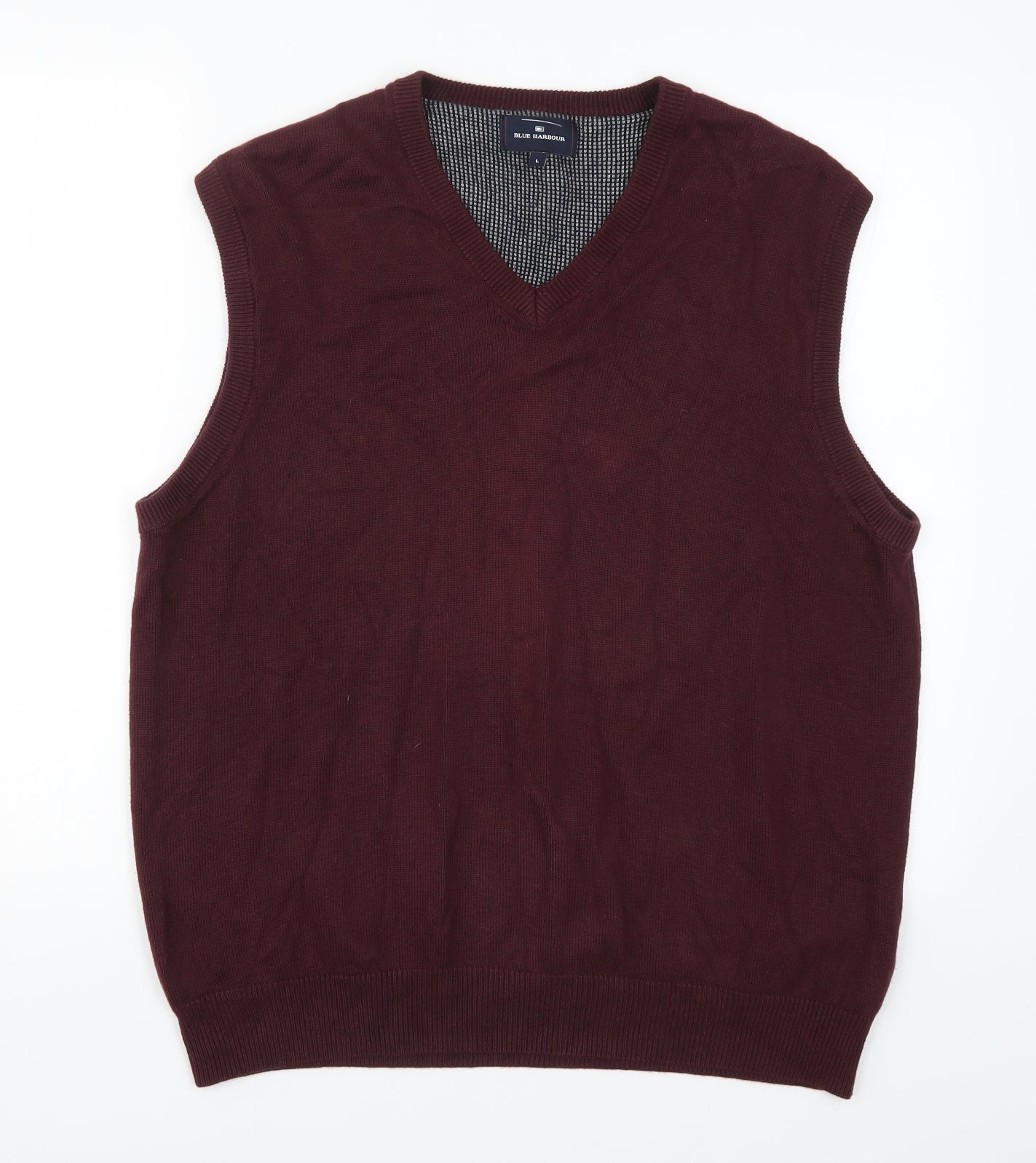 Blue Harbour Mens Red  Knit Vest Jumper Size L