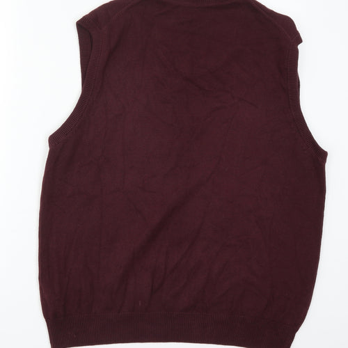 Blue Harbour Mens Red  Knit Vest Jumper Size L