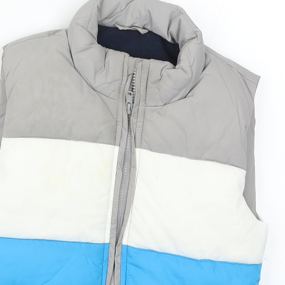Matalan Boys Blue Striped  Gilet Coat Size 2-3 Years
