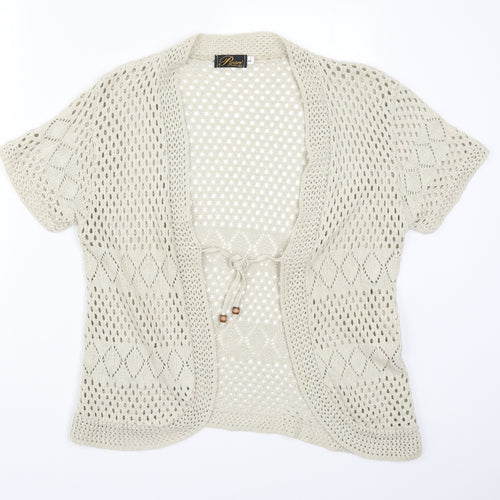 Pyari Collection Womens Beige  Knit Cardigan Jumper Size L