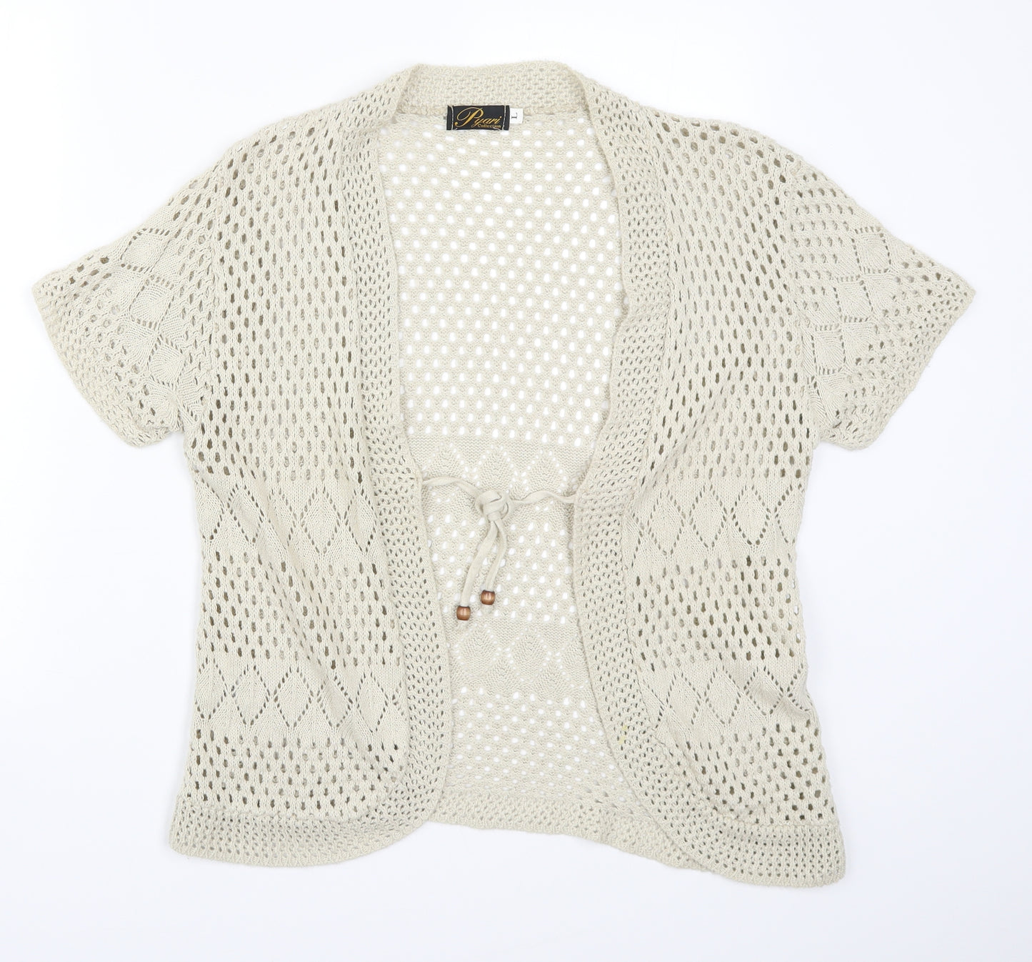 Pyari Collection Womens Beige  Knit Cardigan Jumper Size L