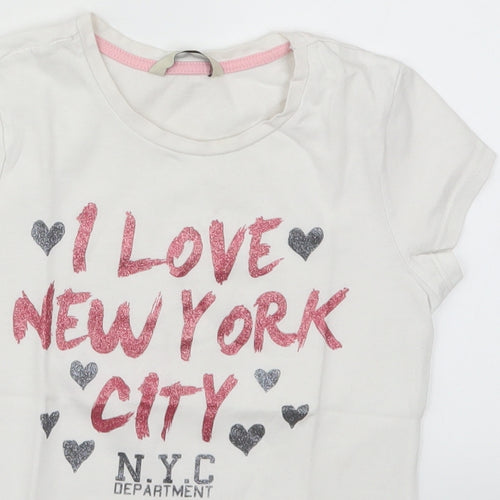 George Girls White   Basic T-Shirt Size 7-8 Years  - I Love New York City