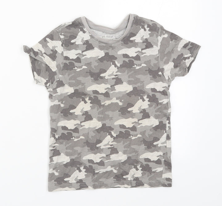 Primark Boys Grey Camouflage  Basic T-Shirt Size 4-5 Years