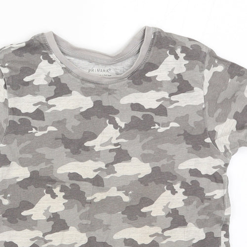 Primark Boys Grey Camouflage  Basic T-Shirt Size 4-5 Years