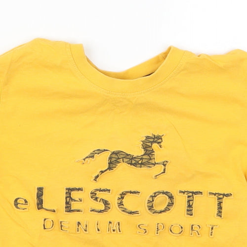 Pir Pir Boys Yellow   Basic T-Shirt Size 7-8 Years  - eLescott Denim Sport
