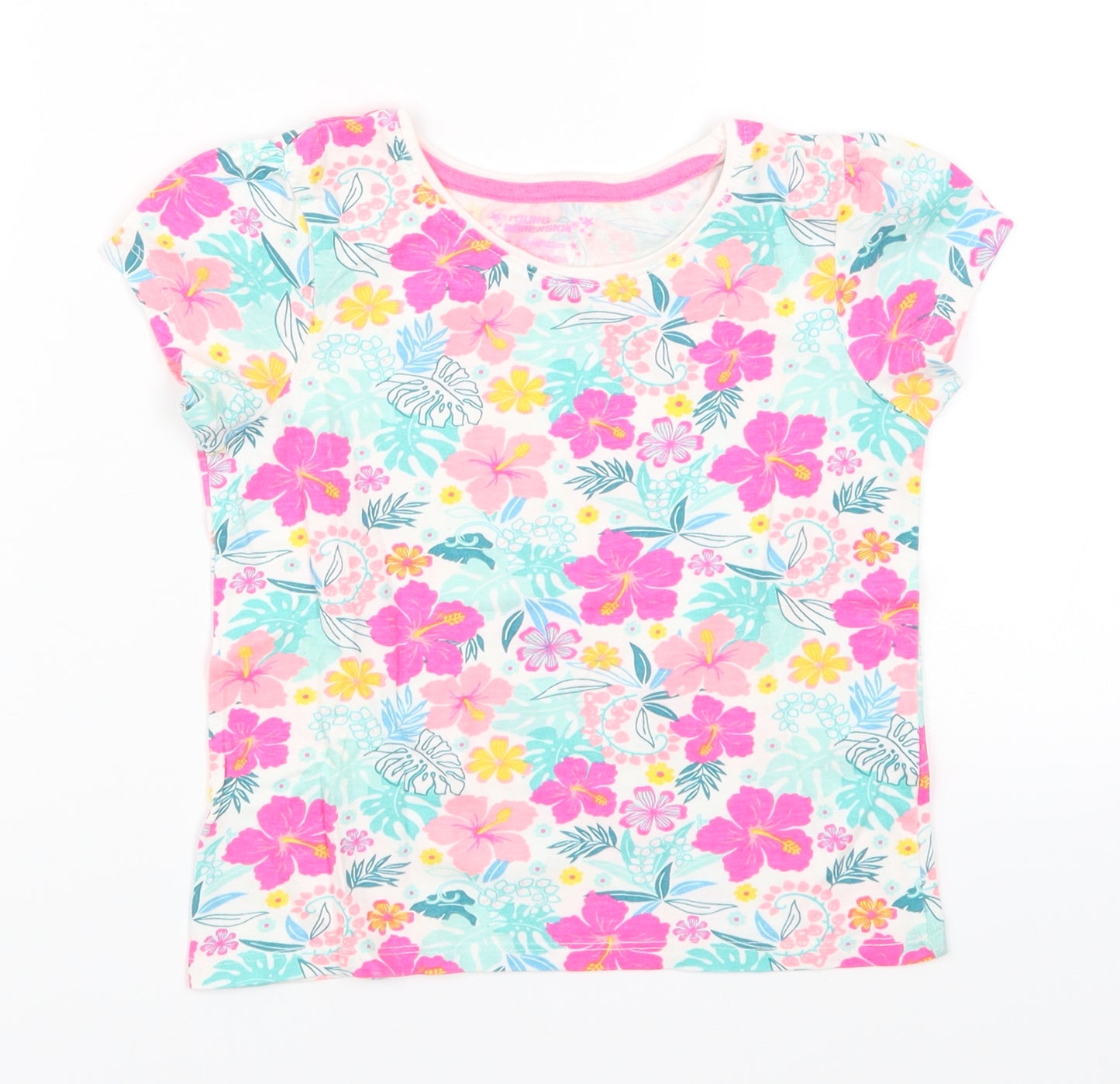 Young Dimension Girls Multicoloured Floral  Basic T-Shirt Size 6-7 Years
