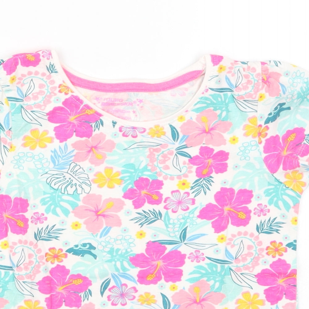 Young Dimension Girls Multicoloured Floral  Basic T-Shirt Size 6-7 Years