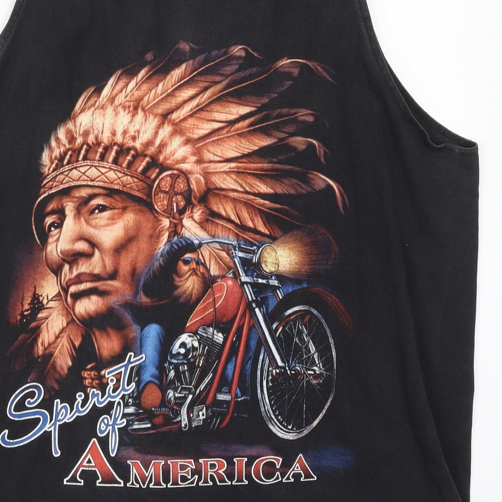PK Mens Black    T-Shirt Size XL  - Spirit of America
