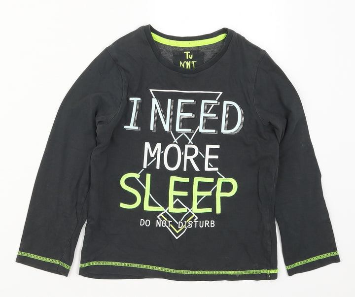 TU Boys Grey Solid Pyjama Top Size 6-7 Years - Need More Sleep