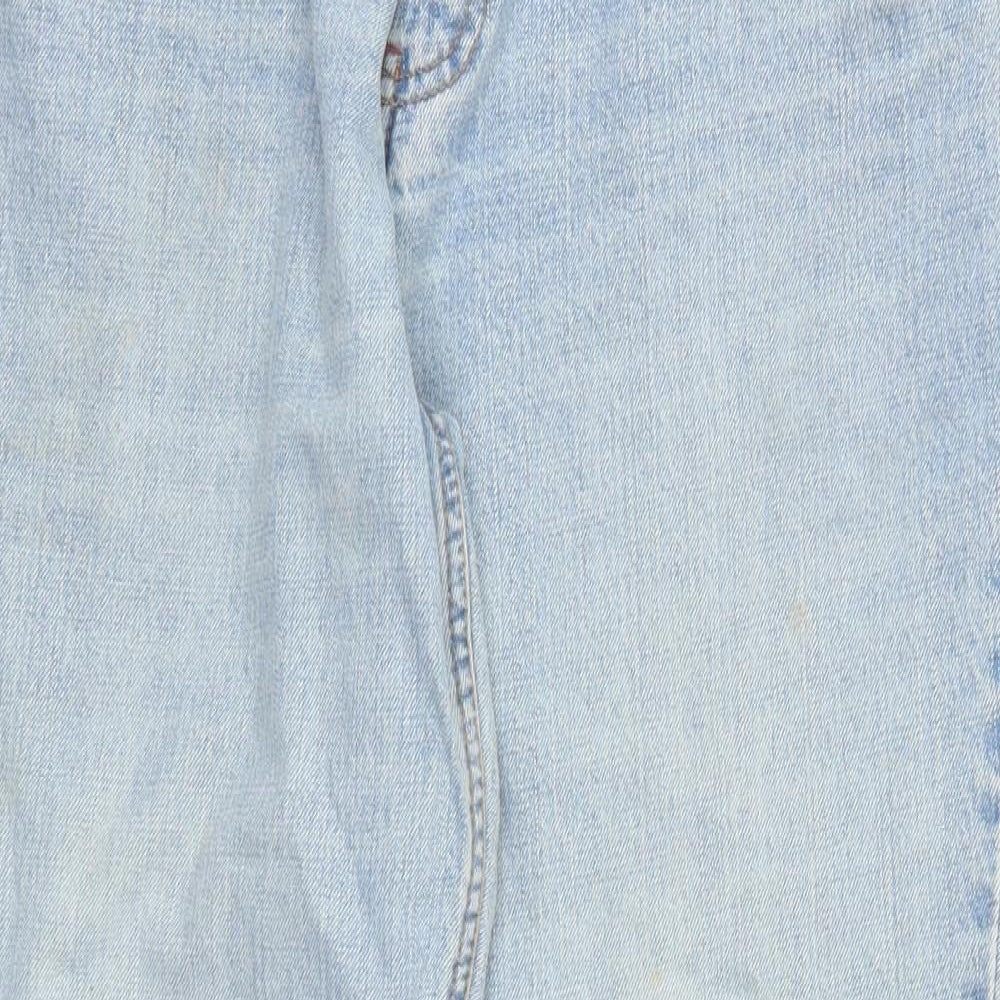 Matalan Mens Blue  Denim Straight Jeans Size 32 L29 in - Distressed Hem