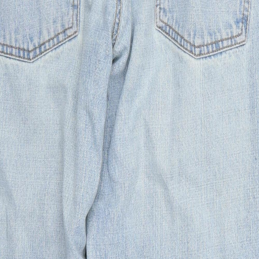 Matalan Mens Blue  Denim Straight Jeans Size 32 L29 in - Distressed Hem