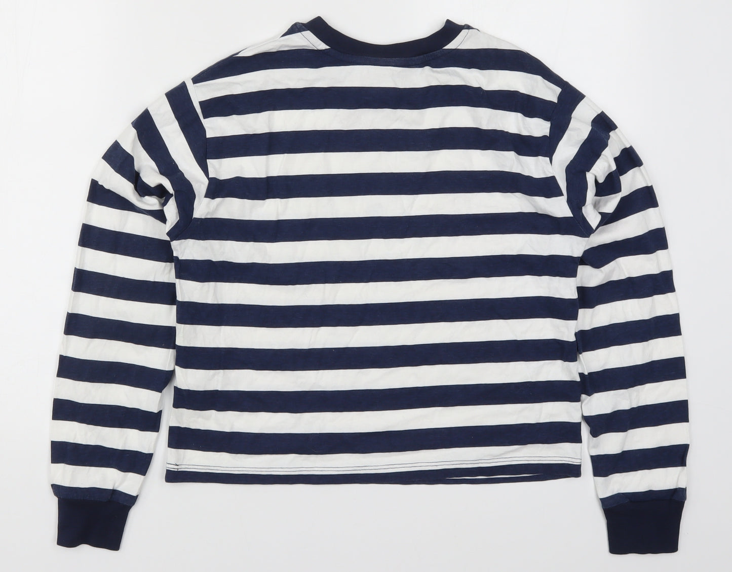 Topshop Womens Blue Striped  Pullover Sweatshirt Size 8  - Williamsburg