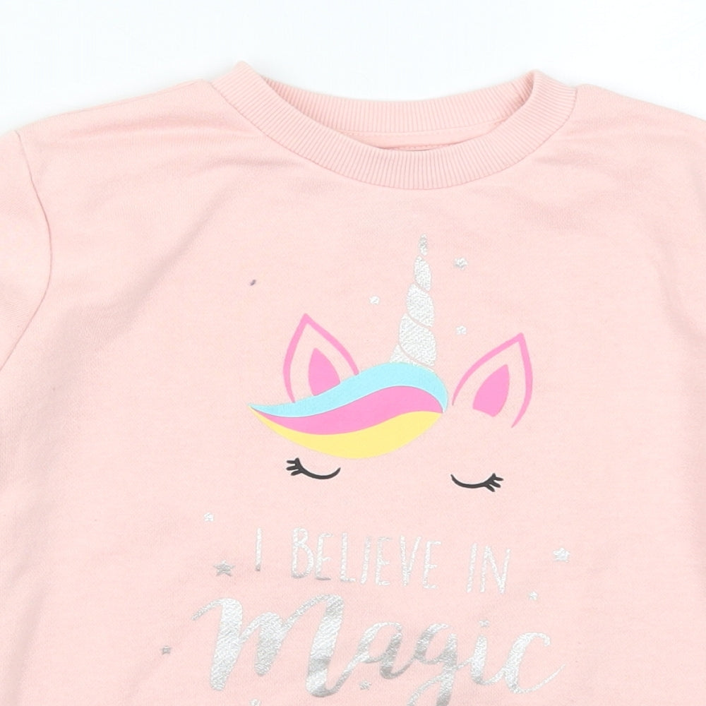 Primark Girls Pink   Pullover Sweatshirt Size 7-8 Years  - Believe in Magic