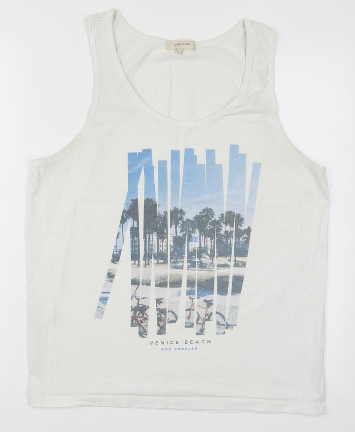 River Islan Mens White T-Shirt Size L - Venice Beach