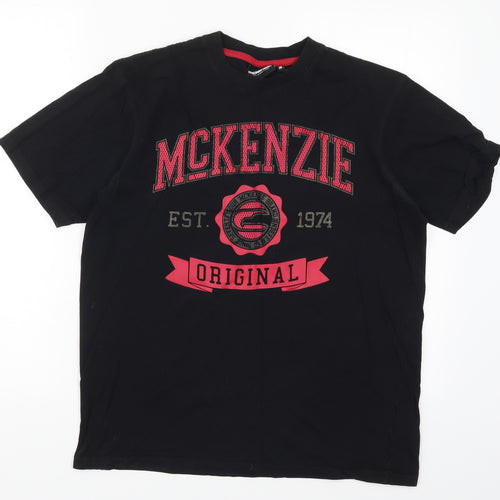 McKenzie Mens Black    T-Shirt Size M  - Red