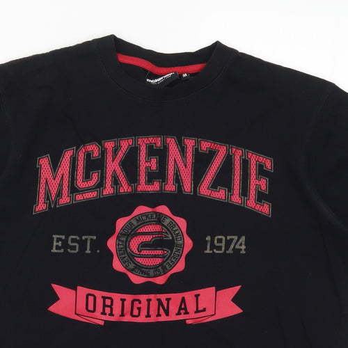 McKenzie Mens Black    T-Shirt Size M  - Red