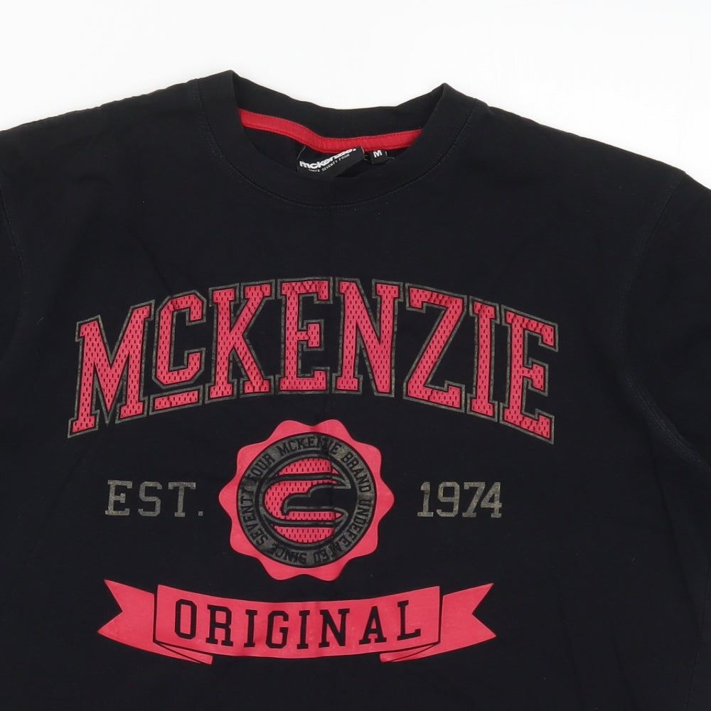 McKenzie Mens Black    T-Shirt Size M  - Red