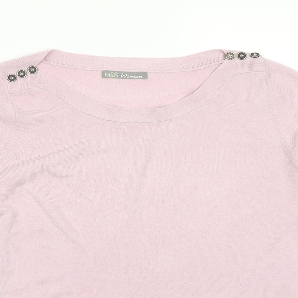 M&S Woman Womens Pink  Knit Pullover Jumper Size 14