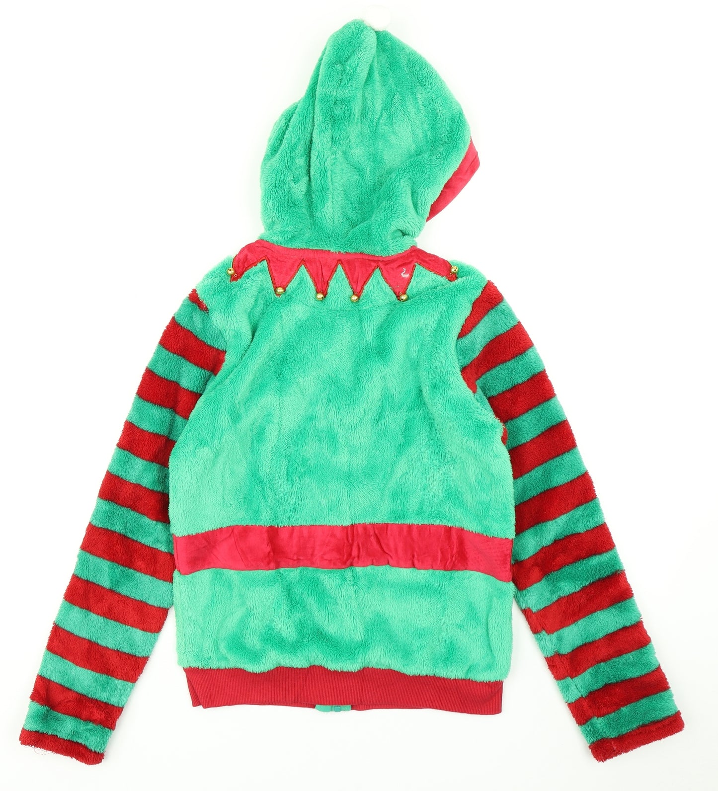 F&F Girls Green   Full Zip Hoodie Size 12-13 Years  - Elf Christmas
