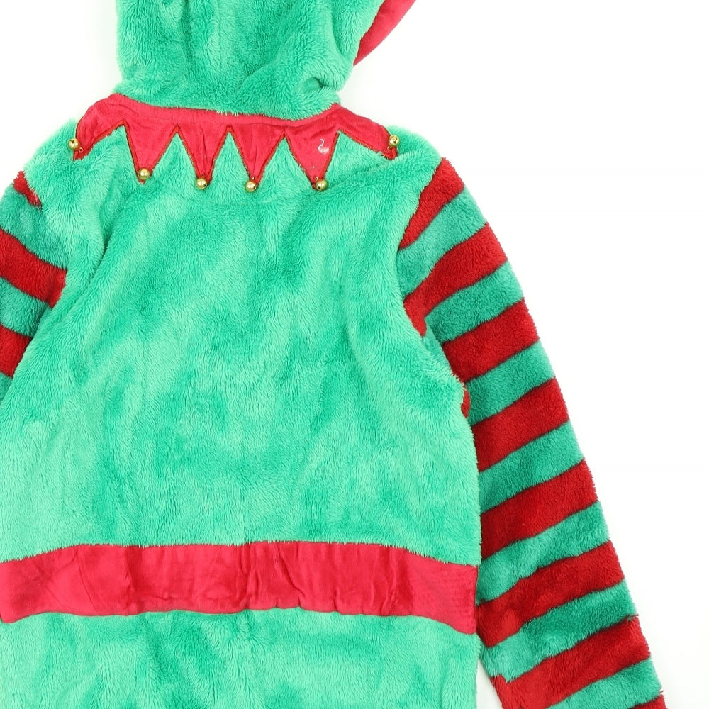 F&F Girls Green   Full Zip Hoodie Size 12-13 Years  - Elf Christmas