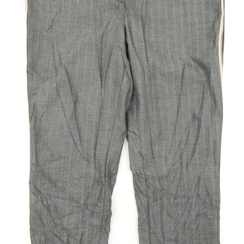 M&S Collection Womens Black Houndstooth  Dress Pants Trousers Size 12 L22 in