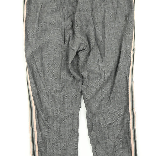 M&S Collection Womens Black Houndstooth  Dress Pants Trousers Size 12 L22 in
