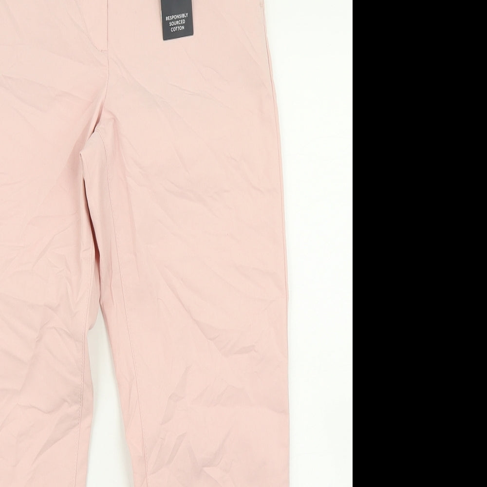 M&S Collection Womens Pink   Chino Trousers Size 6 L27 in