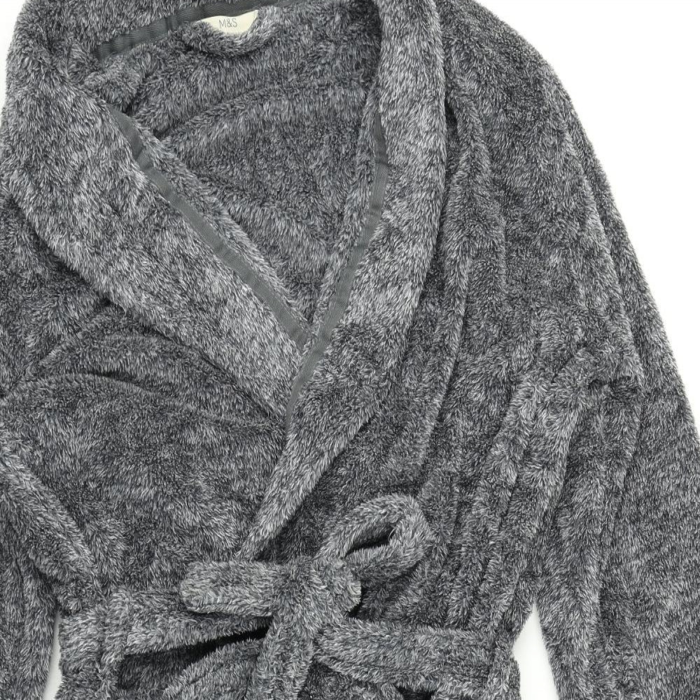M&S Mens Grey Solid   Robe Size L
