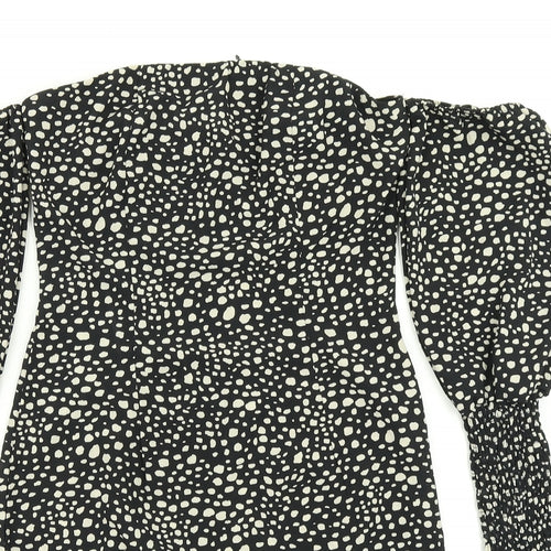 Pretty Little Thing Womens Black Animal Print  Bodycon  Size 4