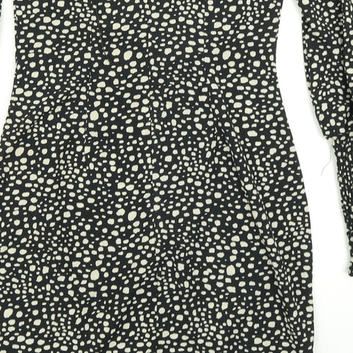 Pretty Little Thing Womens Black Animal Print  Bodycon  Size 4