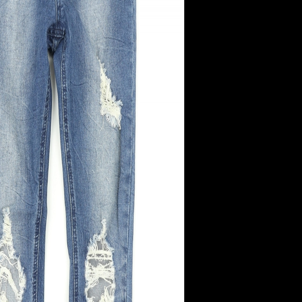 Missguided Womens Blue  Denim Skinny Jeans Size 6 L29 in