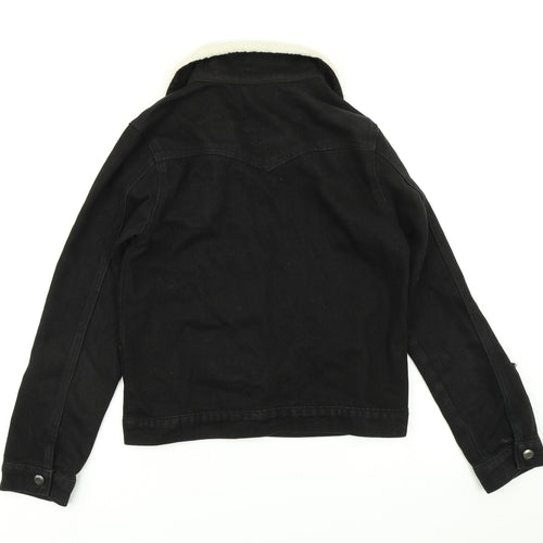 Boohoo Womens Black  Denim Jacket  Size 8
