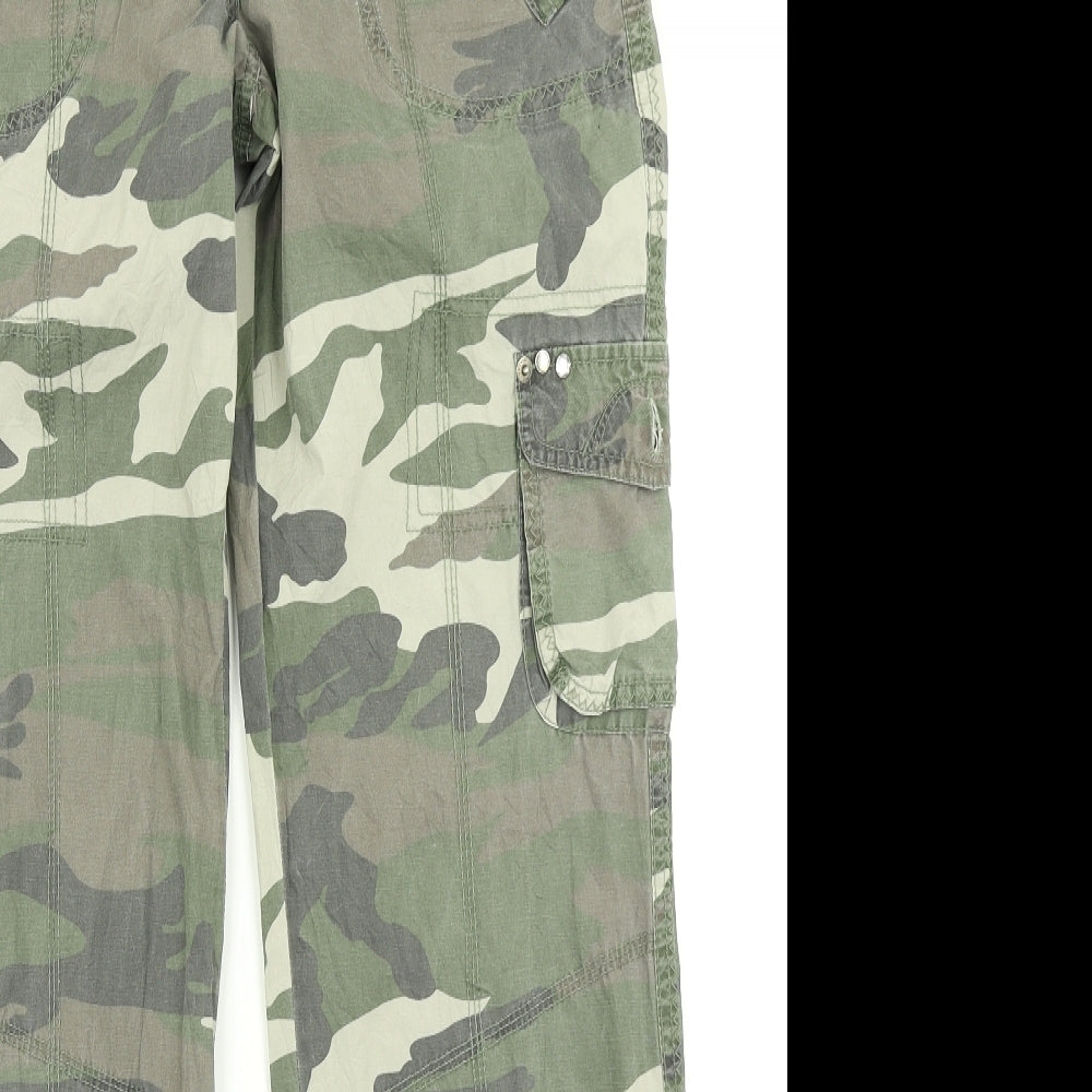 Cherokee Womens Green Camouflage  Cargo Trousers Size 10 L30 in
