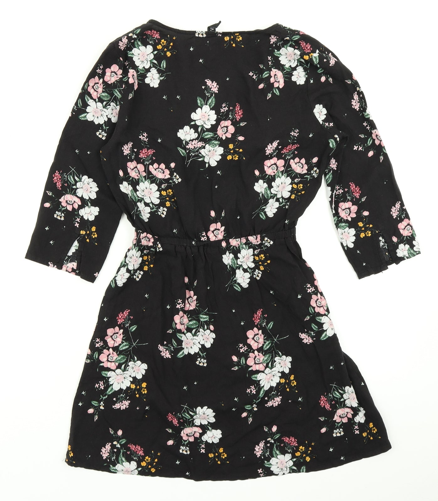 Divided Womens Black Floral  Skater Dress  Size 6