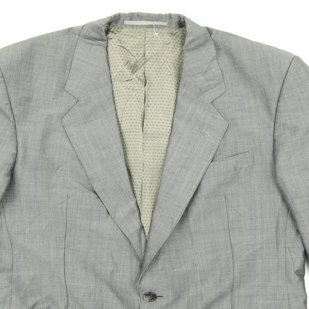 Licona Mens Grey Striped  Jacket Blazer Size 40