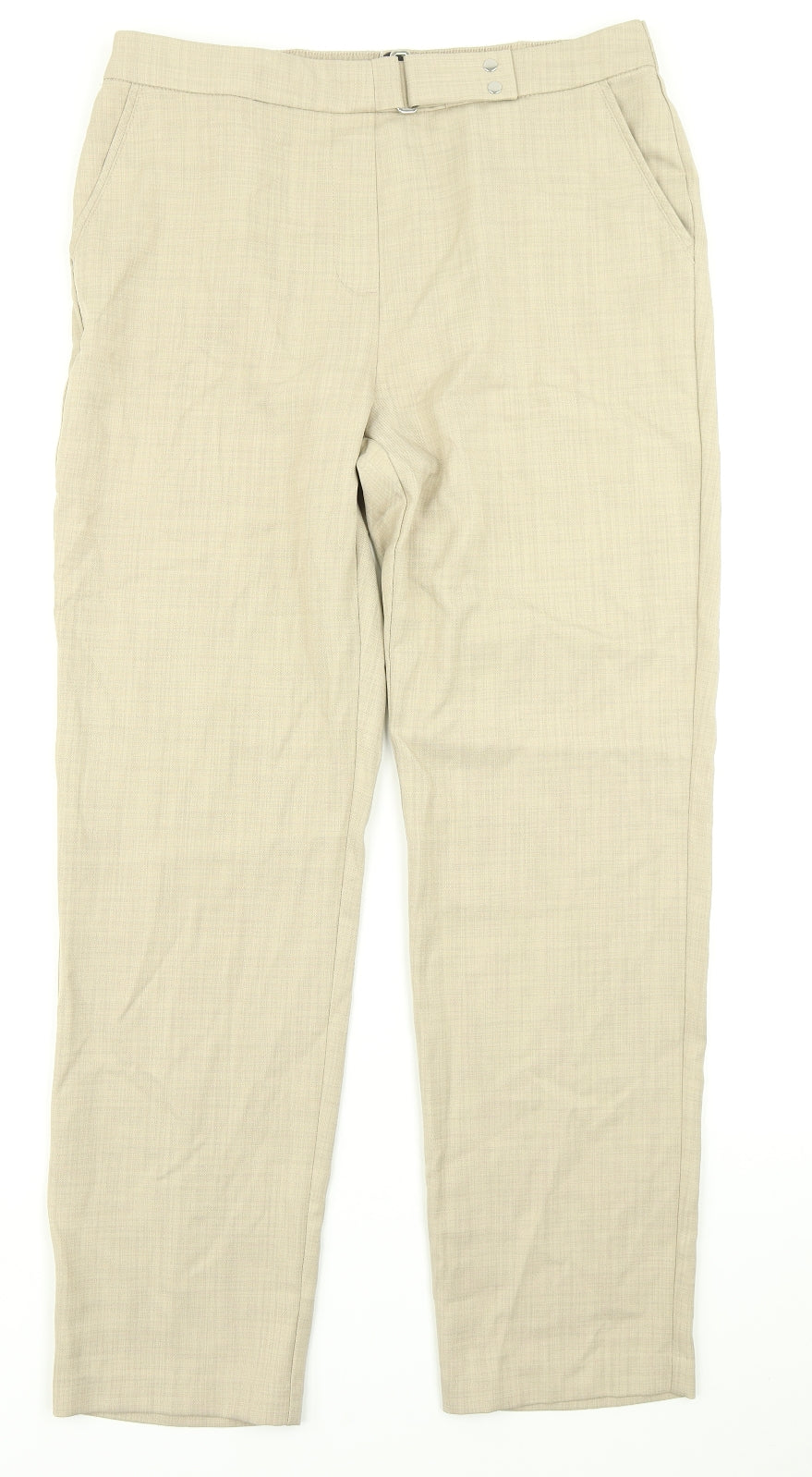 M&S Collection Womens Beige   Trousers  Size 12 L27 in