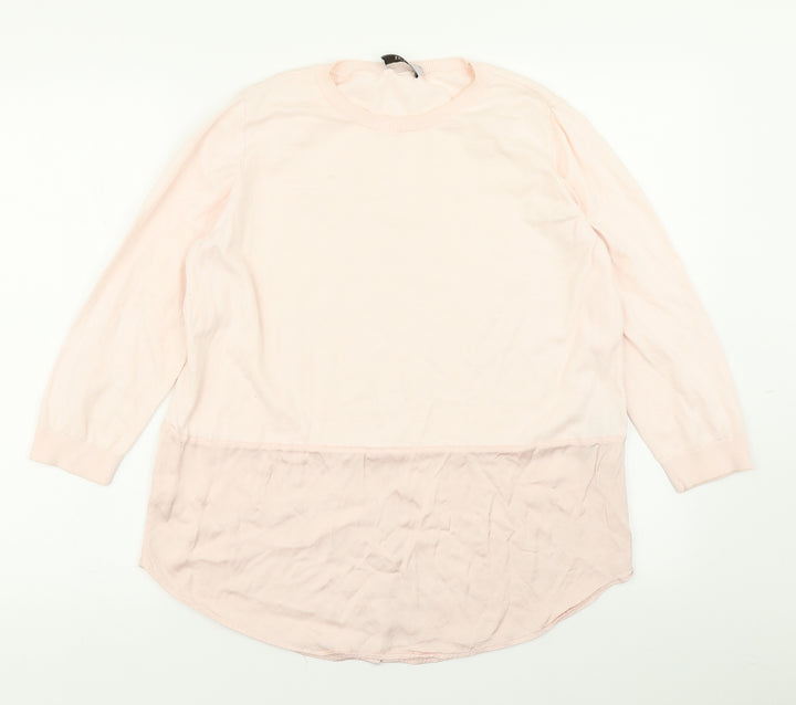 Per Una Womens Pink Knit Pullover Jumper Size 14
