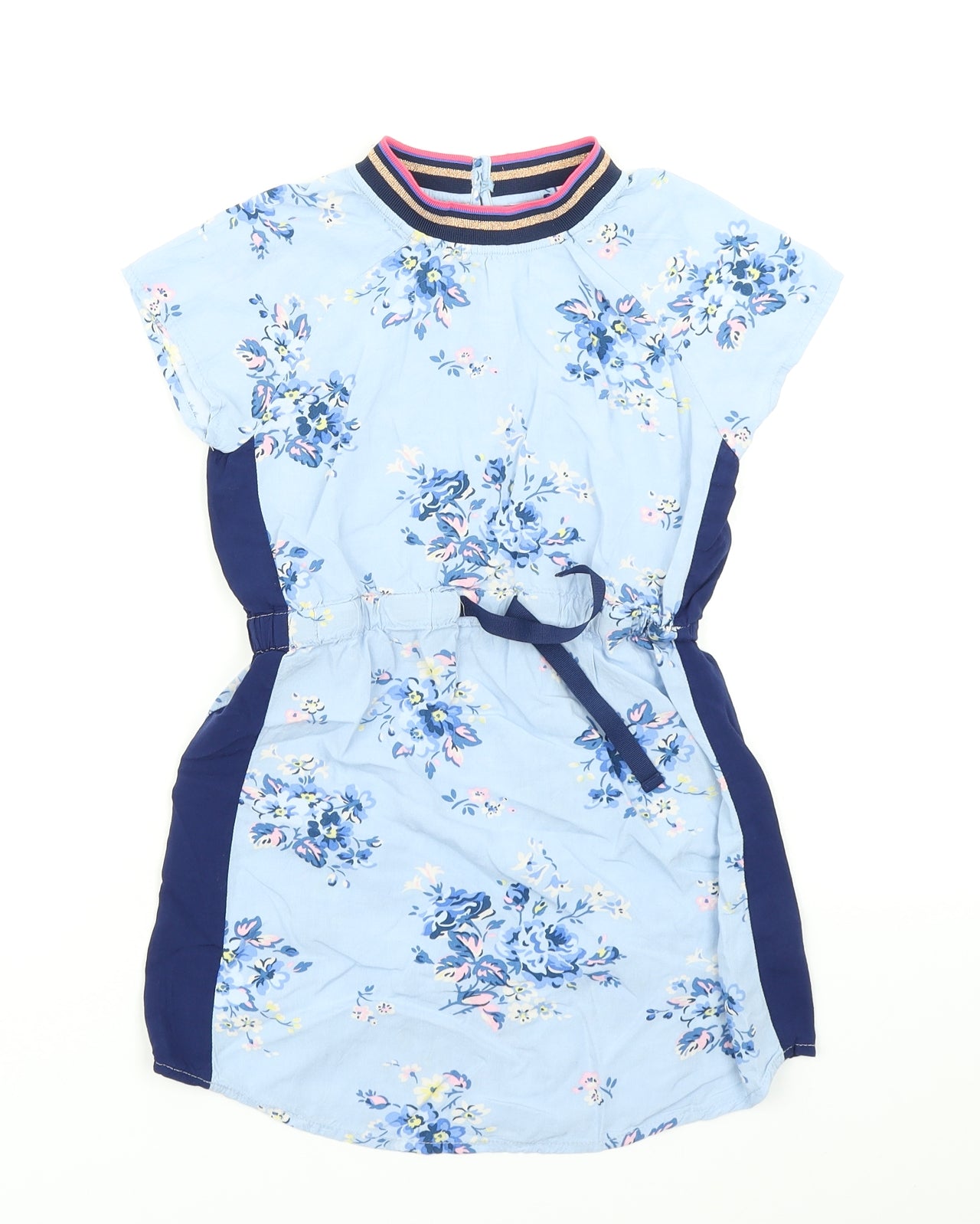 Cath Kids Girls Blue Floral  Skater Dress  Size 6-7 Years