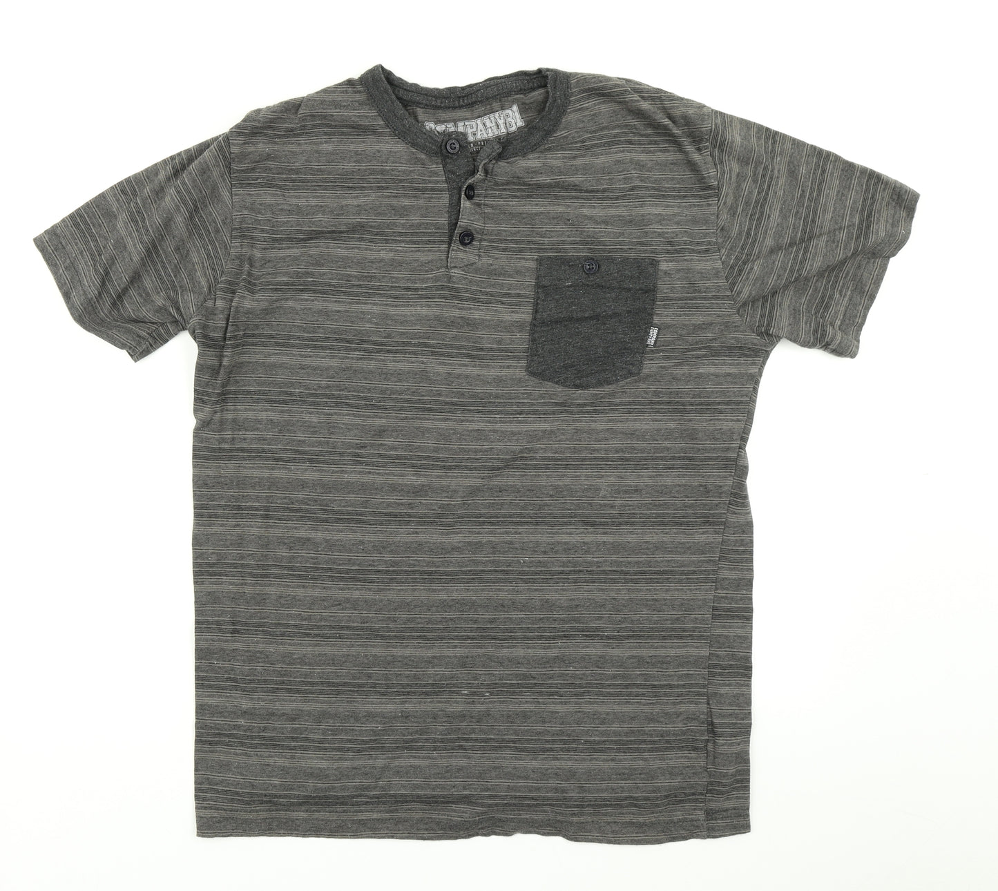 Company8! Mens Grey Striped   T-Shirt Size L
