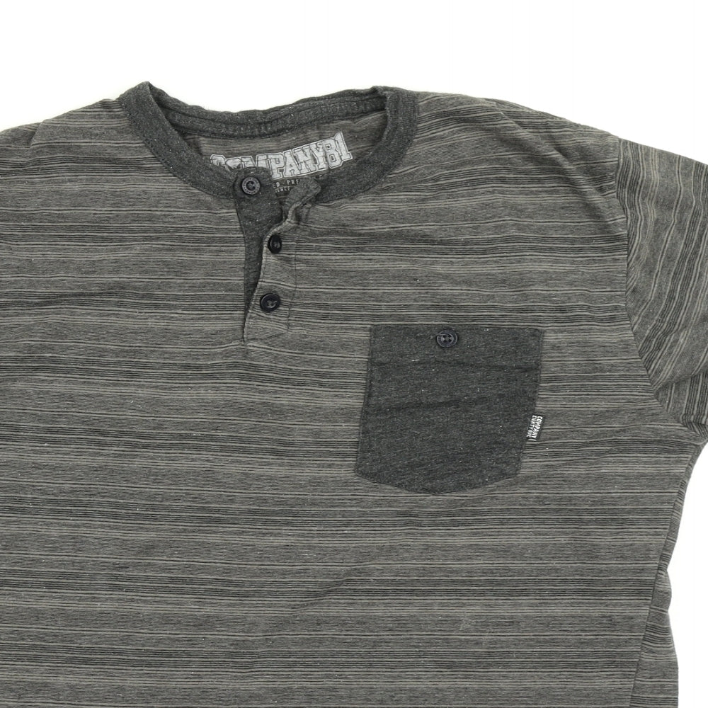 Company8! Mens Grey Striped   T-Shirt Size L