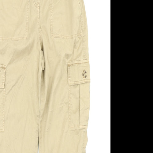 M&S Collection Womens Brown   Cargo Trousers Size 6 L26 in