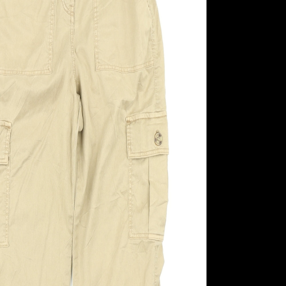 M&S Collection Womens Brown   Cargo Trousers Size 6 L26 in