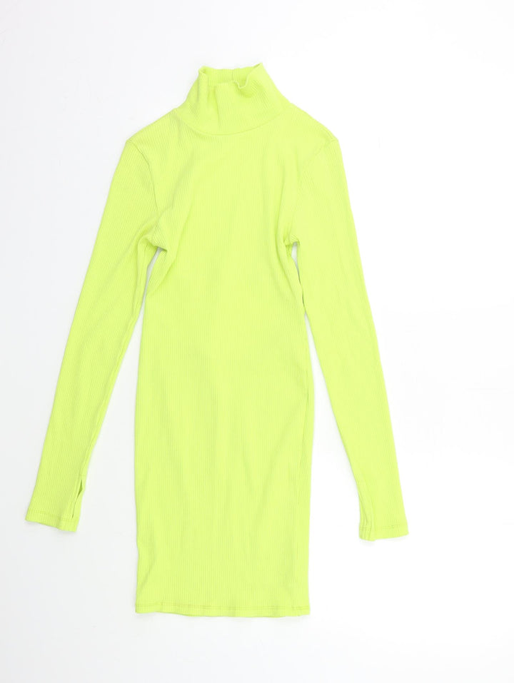 COLLUSION Womens Yellow Bodycon Size 8 - Open Back