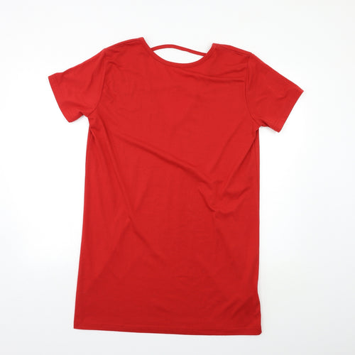 Missguided Womens Red   T-Shirt Dress  Size 8