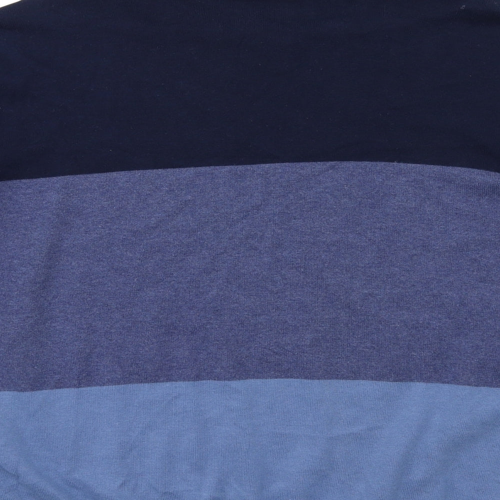 Firetrap Mens Blue Striped Knit Pullover Jumper Size L