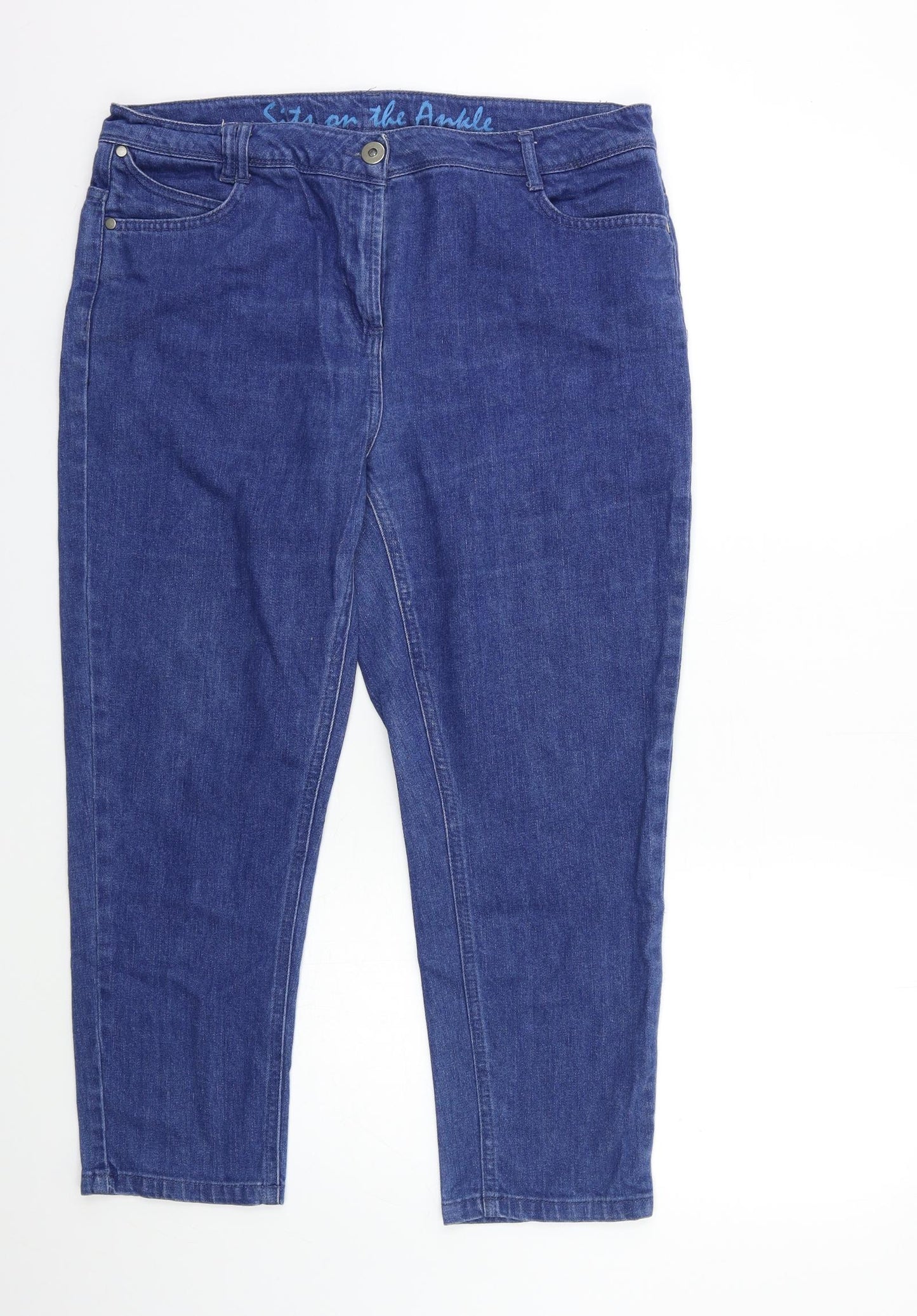 BHS Womens Blue  Denim Straight Jeans Size 16 L25 in