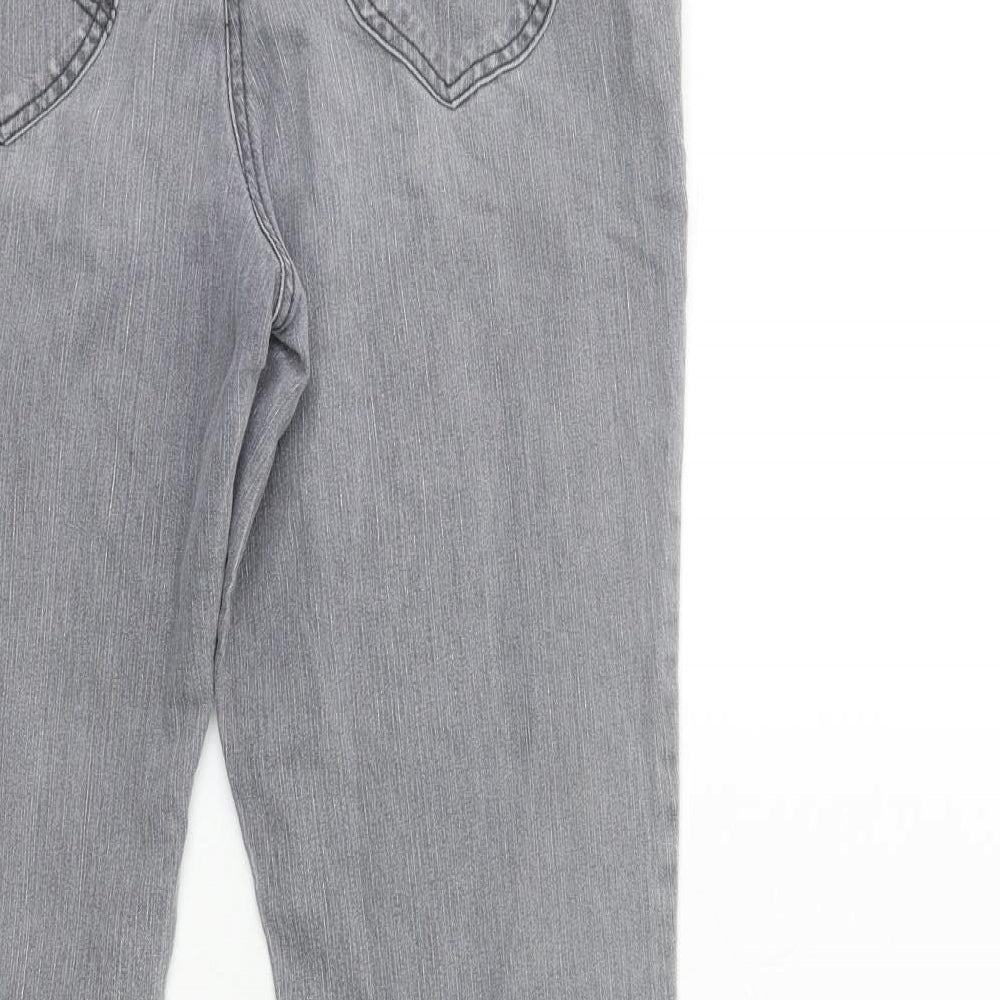 Preworn Womens Grey  Denim Tapered Jeans Size 14 L28 in