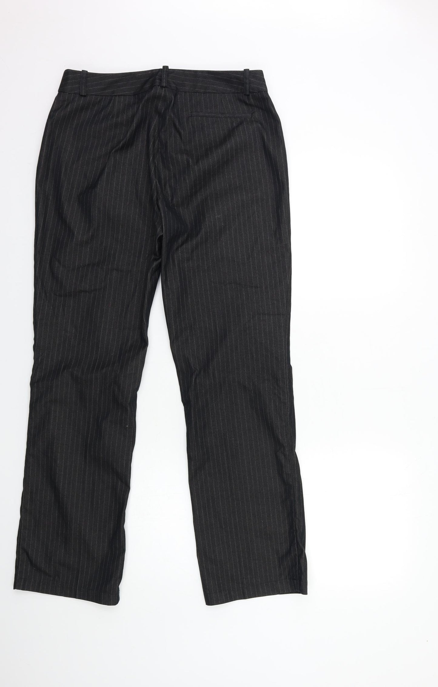 NEXT Womens Black Striped  Trousers  Size 12 L30 in