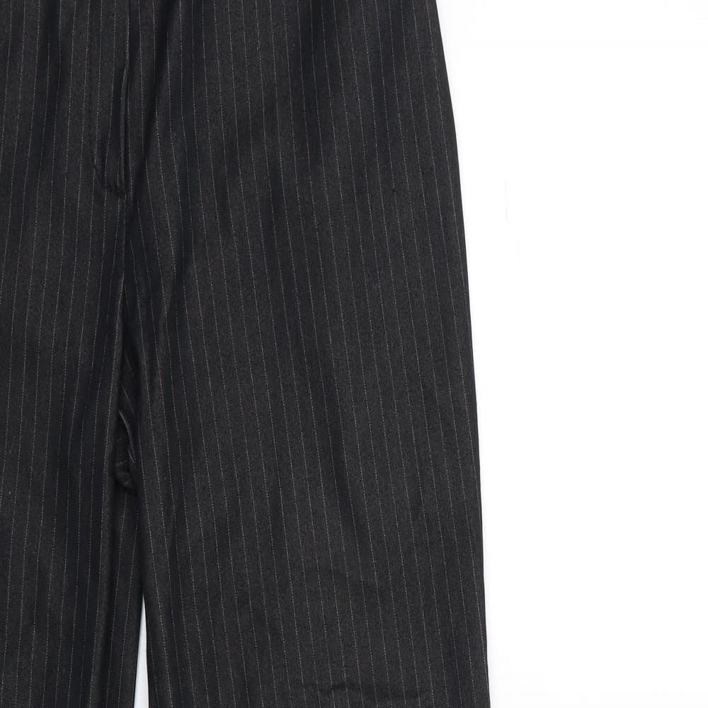 NEXT Womens Black Striped  Trousers  Size 12 L30 in